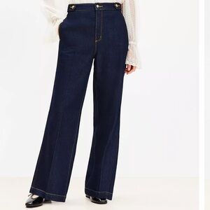Loft Refined High Rise Trouser Jeans in Rinse Wash
